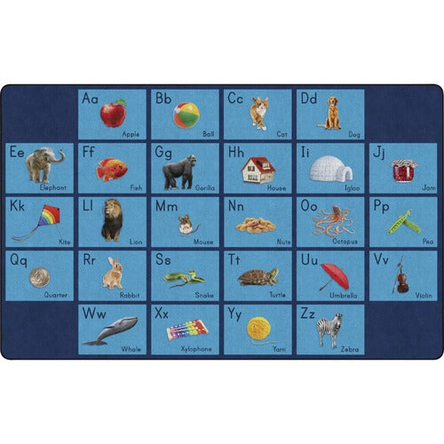 Flagship Carpets, Inc.  Rug, See My Alphabet, 93"Wx144"Lx1/2"H, Blue-FCIFA101844FS