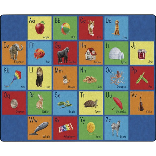 Flagship Carpets, Inc.  Rug, See My Alphabet, 126"Wx158"Lx1/2"H, Multi-FCIFA101958FS