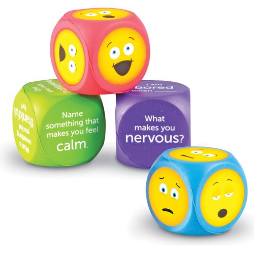 Learning Resources  Cubes, Soft Foam, Emoting, 7"Wx9"Lx2"H, 4/ST, Multi