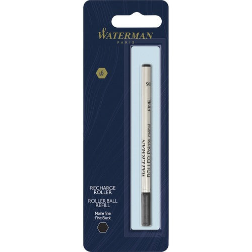 Waterman  Pen Refill, f/Rollerball Pens, Fine Point, 0.5mm, Black