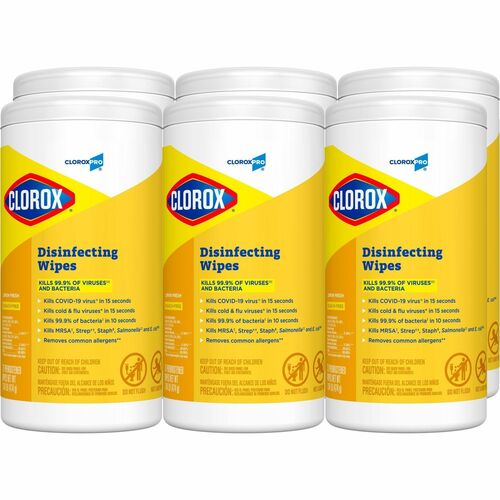Clorox Company  DisinfectingWipes,LemonScent,75/Canister,6 EA/CT,40CT/BD, WE