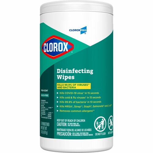 Clorox Company  DisinfectWipes,Industrial,FrshScent,75/Can,6EA/CT,40CT/BD,WE
