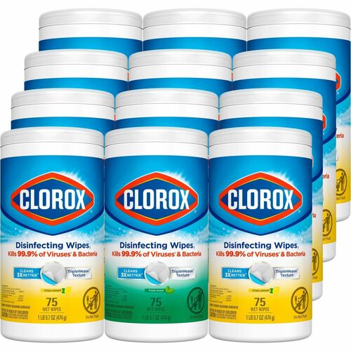 Clorox Company  DisinfectWipe,BleachFree,75/Can,3EA/PK,4PK/CT,20CT/BD,WE