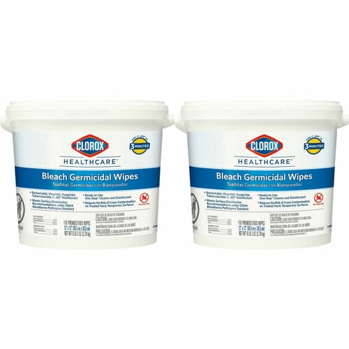 Clorox Company  Germicidal Wipes, Clorox, 110 Wipes/Canister, 2/CT, White