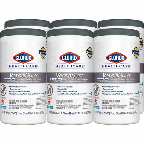 Clorox Company  Disinfecting Wipes, 6-3/4"x8", 85/Canister, 6/CT, White