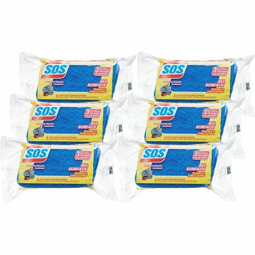 Clorox Company  Scrubber Sponges, All Surface, 3"x5-1/4", 2016/BD, Blue