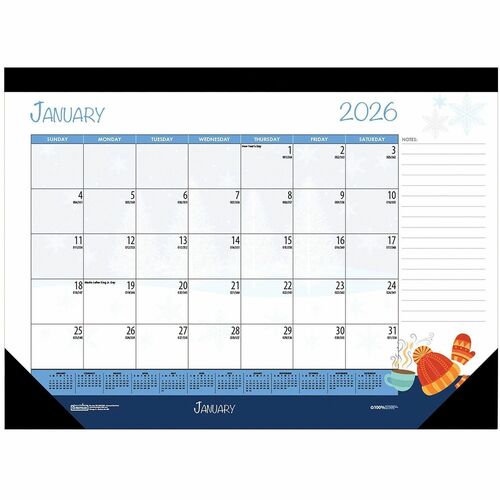 House Of Doolittle  Desk Calendar Pad, Holiday, 12 Mths, Jan-Dec, 22"x17", MI-HOD139