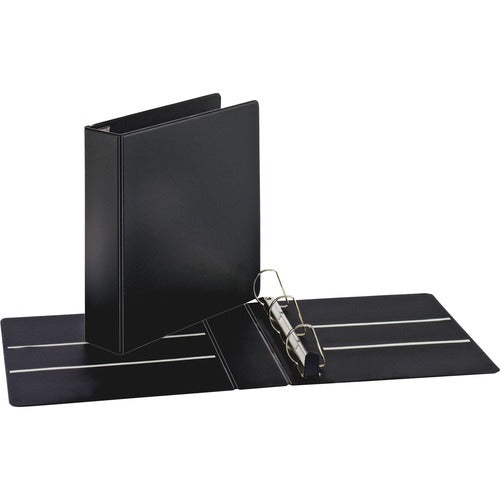 Business Source  Slant-D Ring Binder, Poly, 1" Cap,11"x8-1/2",BK