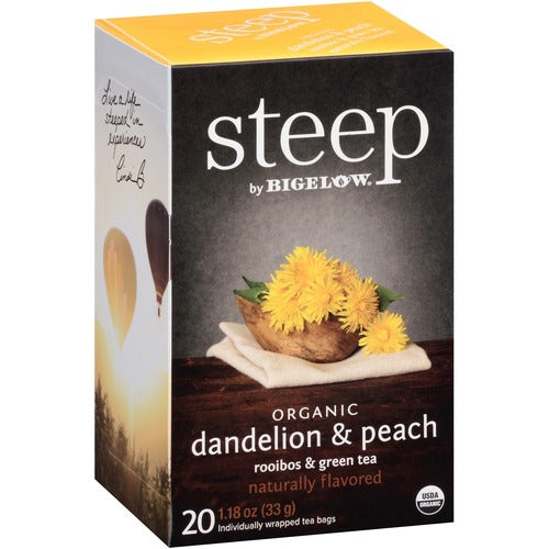 Bigelow  Green Tea, Dandelion and Peach, Organic, 20/BX, Multi