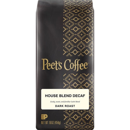 Peet's Coffee & Tea  Coffee, House Blend Decaf, Ground, 1 lb, Black