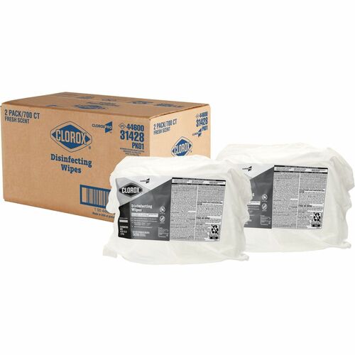 Clorox Company  Disinfecting Wipes, Fresh Scent, 700/BG, 7"x7", 2BG/CT, WE
