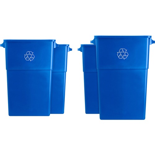 Genuine Joe  Recycling Container, 23 Gallon, 22-1/2"x11"x30", 4/CT, Blue-GJO57258CT