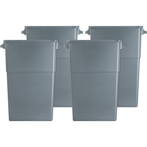 Genuine Joe  Waste Container, Space-Saving, 23 Gal, 20"x11"x30", 4/CT, GY-GJO60465CT