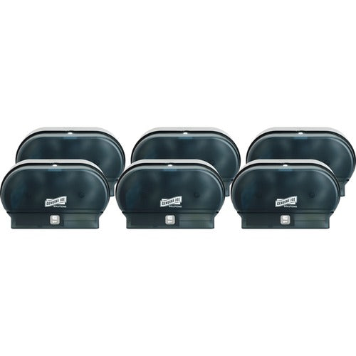 Genuine Joe  Dispenser, f/Bathroom Tissue, Manual, 2-Roll Cap, 6/CT, BK-GJO98213CT