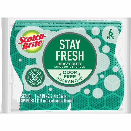 3M  Scrub Sponges, Heavy-duty, 6-1/5"x4-7/10"x2-1/2", 24/CT, GN