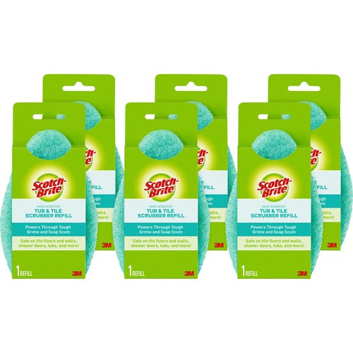 3M  Refill, f/Bath Scrubber, Nonscratch, Antibacterial, 6/CT, BE