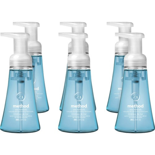 Method Products  Handwash, Foaming, Sea Minerals, 10oz Pump, 6/CT, Light Blue