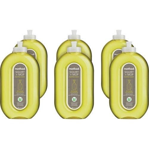 Method Products  Floor Cleaner, RTU, Spray, Lemon Ginger, 25oz, 6/CT, Yellow