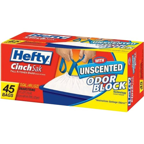 Reynold Food Packaging  Trash Bags, f/Kitchen, Cinchsak, Tall, 13Gal, 270/CT, White
