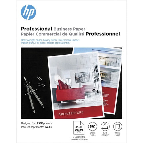 Hewlett-Packard  Paper, 97 Brightness, 52 lb, 8-1/2"Wx11"H, 150/PK, White-HEW4WN10A