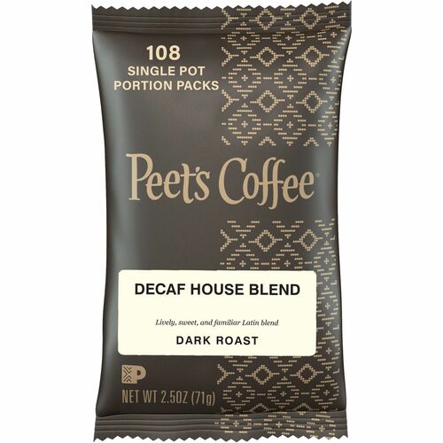 Peet's Coffee & Tea  Coffee, House, Decaf, 2.5oz., 18/BX, Brown