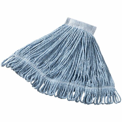 Rubbermaid Commercial Products  Wet Mop, Super Stitch, 5" Headband, 20oz, 6/CT, Blue