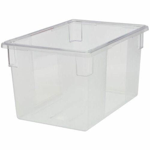Rubbermaid Commercial Products  Food Box, No Lid, Poly, 21.5 Gallon, 26"x18"x15", Clear