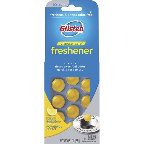 Glisten  Garbage Disposal Freshener, 0.81 oz, 10/PK, Yellow-GIEDPLM12T