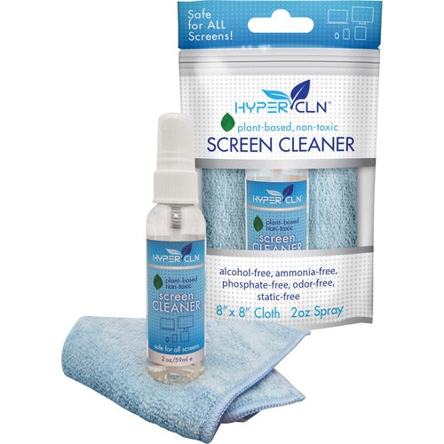 Falcon  Screen Cleaning Kit, Nontoxic, 2 oz Spray, 8"x8" Cloth, WECL-FALHCN2