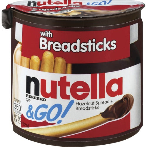 Ferrero  Hazelnut Spread Snack, w/ Breadsticks, 1.8 oz, 12/BX, Multi-FER80314