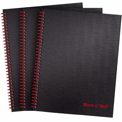 Black N' Red/John Dickinson  Notebook, Double-Wire, 8-1/2"Wx1-7/10"Lx12"H, 3/PK, BK/R
