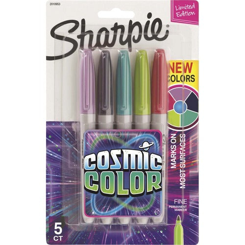 Newell Brands  Permanent Marker, Fine Point, 5/PK, AST Cosmic