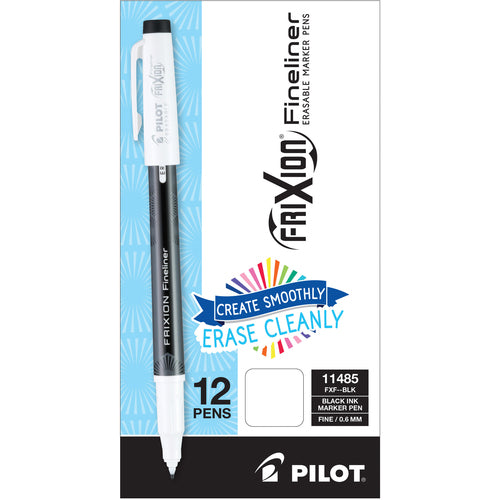 Pilot  Marker Pens, Fineliner, Erasable, 0.6mm Tip, BK