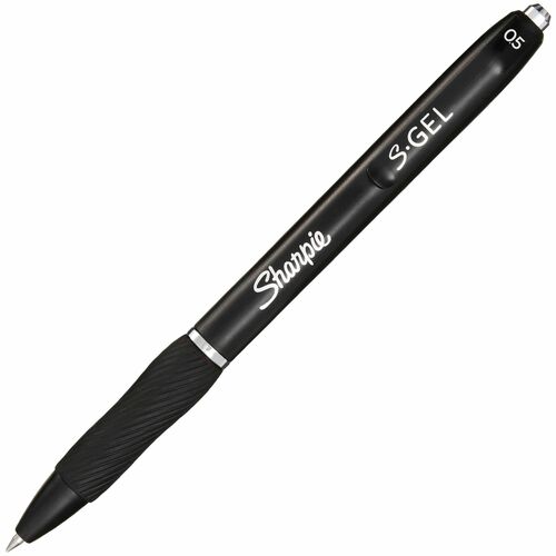 Newell Brands  Gel Pen, 0.5mm Point, 3/10"Wx3/10"Lx7"H, 1 DZ, Black