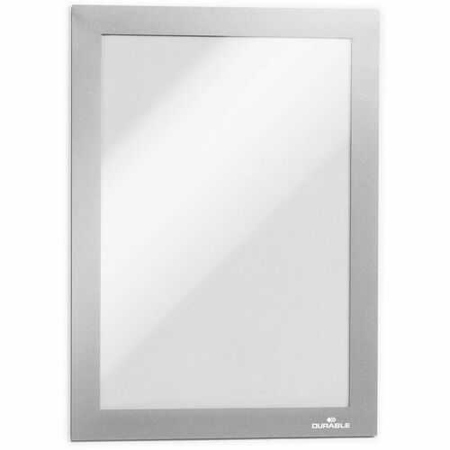 Durable Office Products  Sign Holder, f/ 5-1/2"Wx8-1/2"H Inserts, 2/PK, Silver