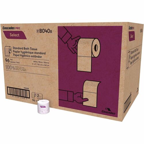Cascades  Bathroom Tissue, 2-Ply, 4"x3-1/5", 96 RL/CT, White