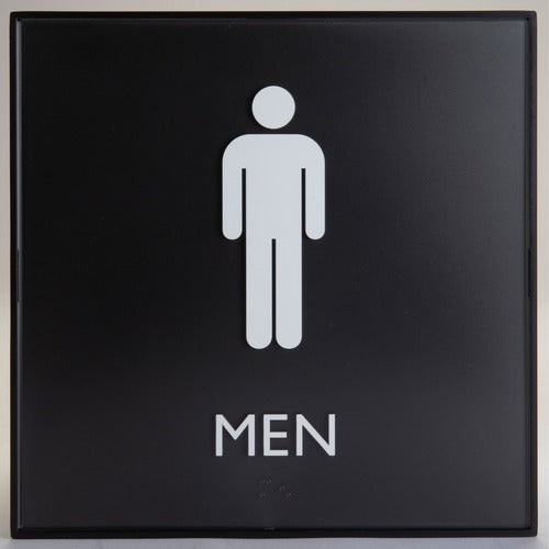 Lorell  Sign, Architectural, Men, 8"Wx3/5"Lx8"H, Black