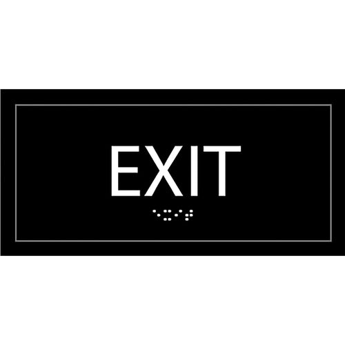 Lorell  Sign, Architectural, Exit, 4"Wx3/5"Lx8"H, Black