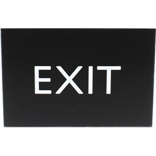 Lorell  Sign, Exit, 6-4/5"Wx1/2"Lx4-1/2"H, Black