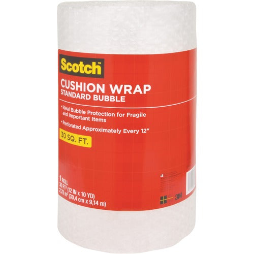 3M  Cushion Wrap, Perforated, 3/16" Bubble, 12"x30', Clear