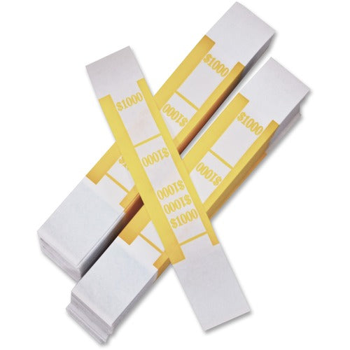 Iconex LLC  Currency Straps, f/1000 Dollar Bills, 1000/PK, Yellow