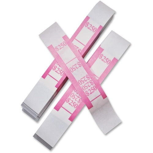 Iconex LLC  Currency Straps, f/250 Dollar Bills, 1000/PK, Cerise
