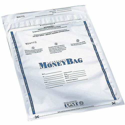Iconex LLC  Disposable Money Bag, Plastic, 9"x12", 100/PK, Opaque