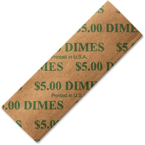 Iconex LLC  Flat Coin Wrappers, Dimes, 5 Dollars/Wrapper, 1000/PK, GN