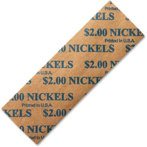 Iconex LLC  Flat Coin Wrappers, Nickels, 2 Dollars/Wrapper, 1000/PK, BE