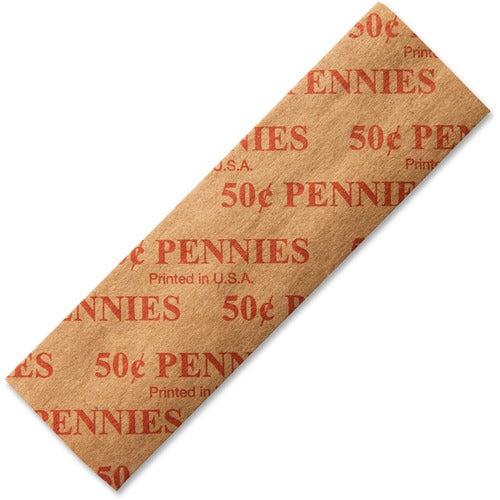 Iconex LLC  Flat Coin Wrappers, Pennies, 50 Cents/Wrapper, 1000/PK, Red