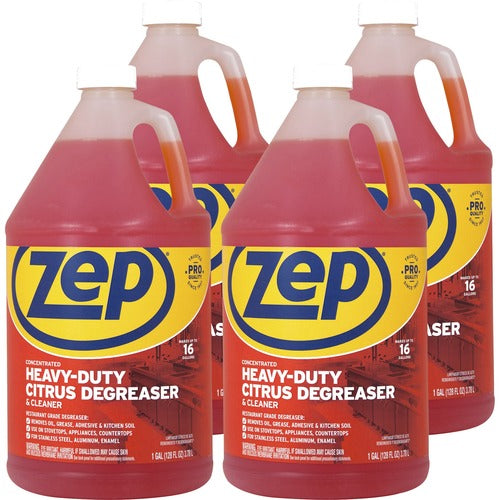 Zep Commercial  Degreaser,Heavy-Duty,Concentrate,Citrus,1 Gal,4/CT,Orange
