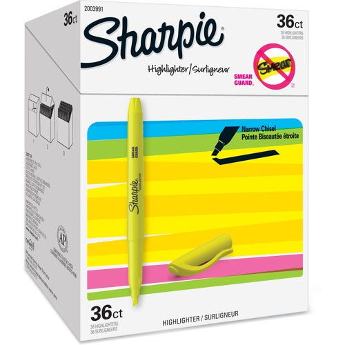 Newell Brands  Highlighter, Chisel Tip, 36/BX, Fluorescent Yellow