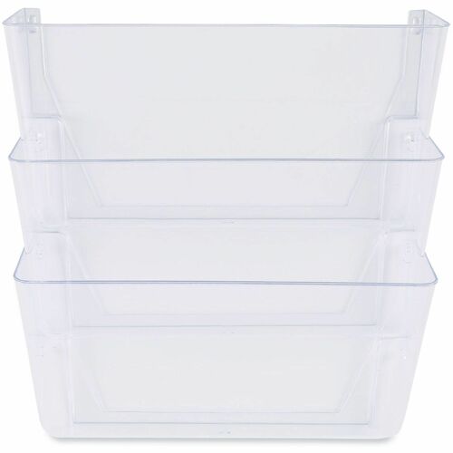 Universal  Wall Files, 3 Sections, Letter Size, 13" x 4" x 14", Clear, 3/Set