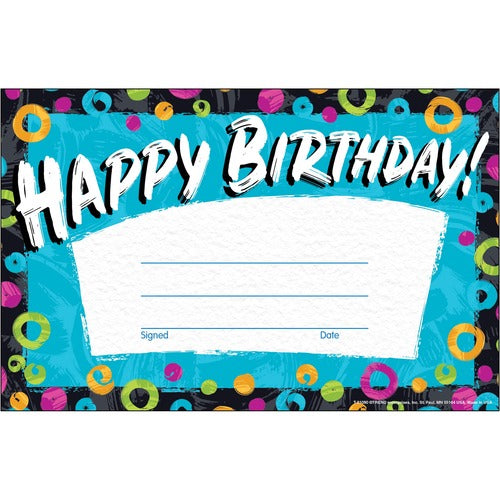 Trend Enterprises  Certificate, f/Birthday, Color Harmony, 5-1/2"x8-1/2", 30/PK